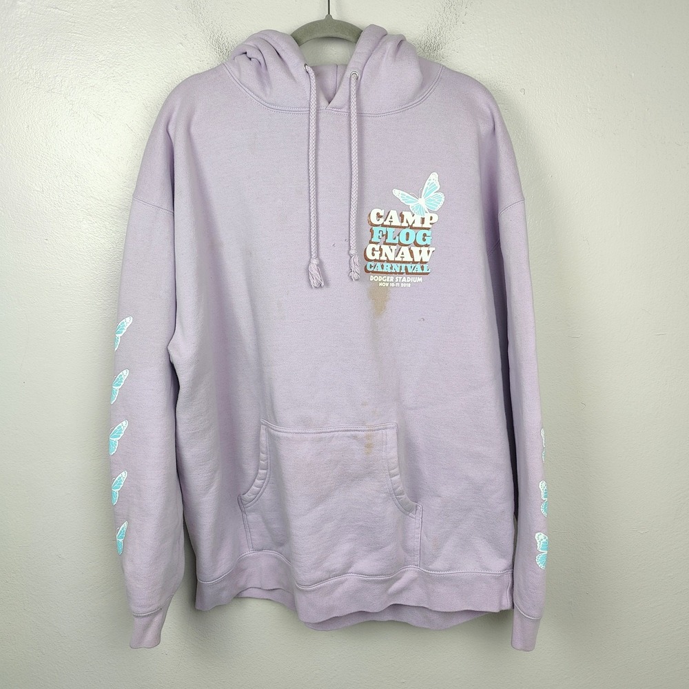 Golf Wang Camp Flog Gnaw Carnival Hoodie Size XXL Purple Sweatshirt‎ FLAWS READ